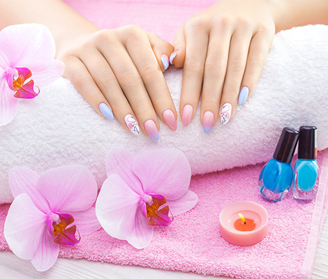 Beautiful hands with stylish nail art